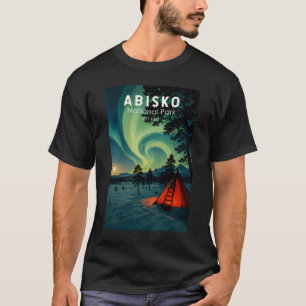 Abisko National Park Northern Lights Illustration T-Shirt