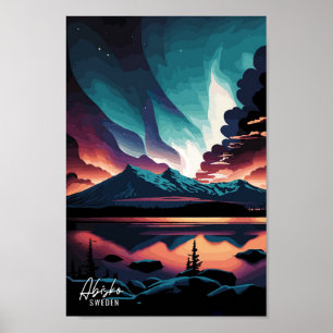 Abisko Sweden Art Vintage Travel Illustration Poster