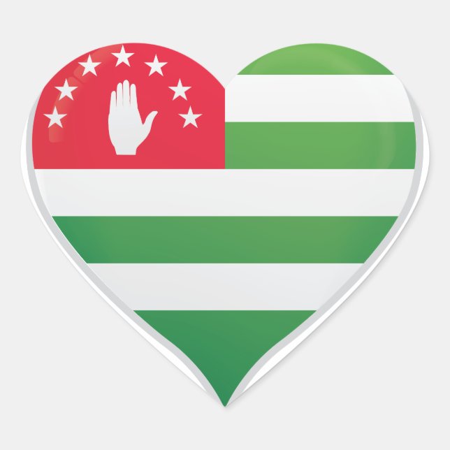 Abkhazia love flag pride heart sticker (Front)
