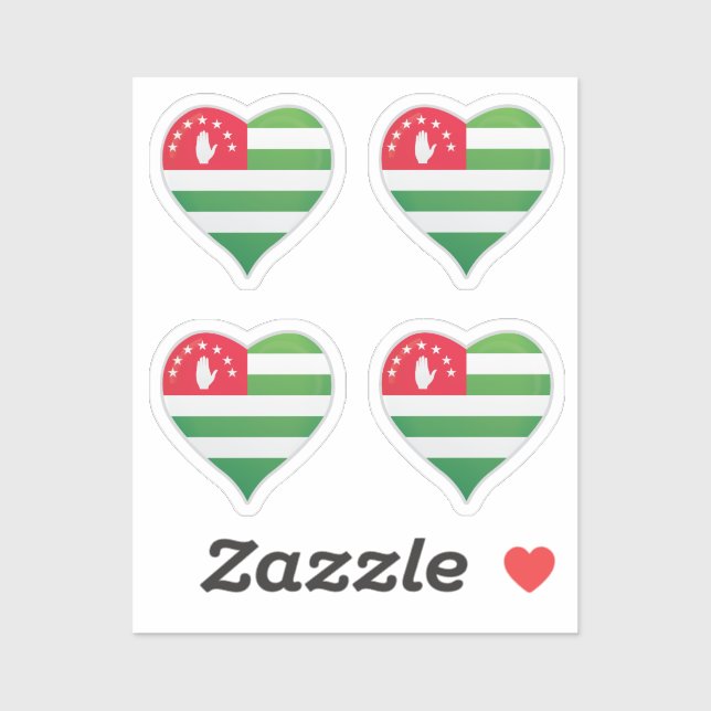 Abkhazia love flag pride heart sticker (Sheet)