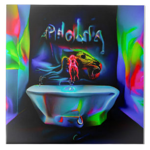 Ablutophobia 2 ceramic tile