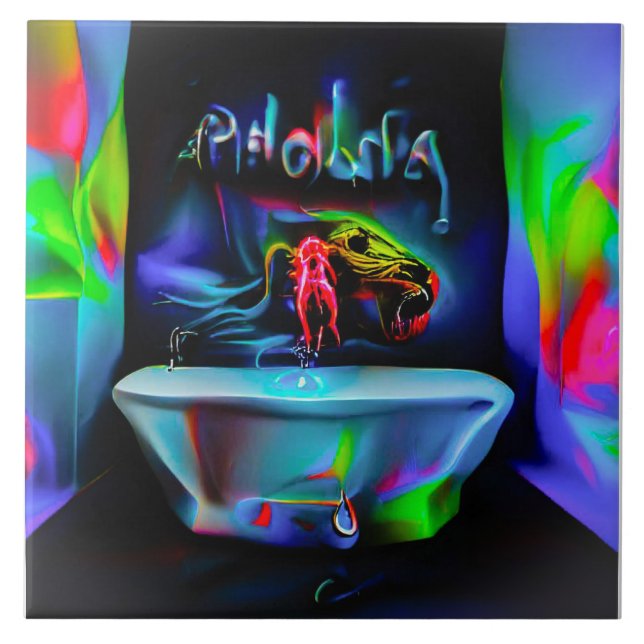 Ablutophobia 2 ceramic tile (Front)