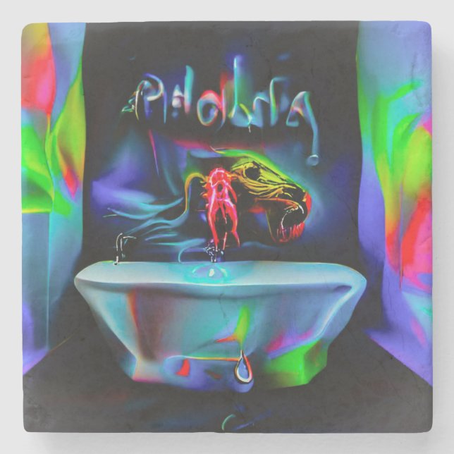 Ablutophobia 2 stone coaster (Front)