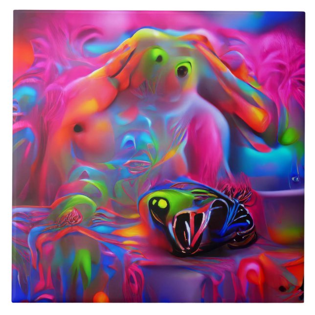 Ablutophobia  ceramic tile (Front)