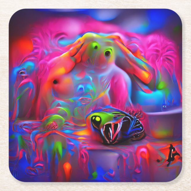 Ablutophobia  square paper coaster (Front)