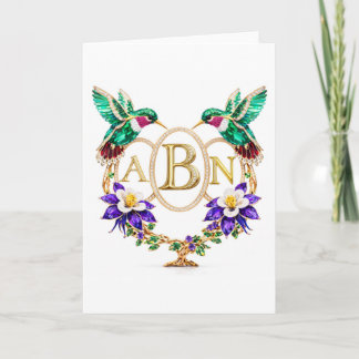 ABN Hummingbird Any Letters Custom Folded Wedding Invitation