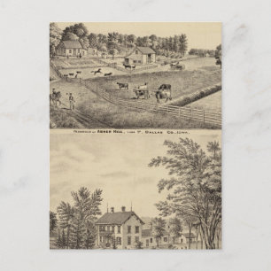 Abner Hill and John Barto residences Postcard