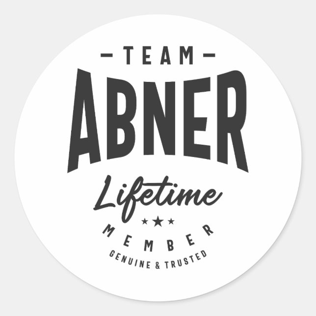 Abner Lifetime Member Personalised Name Abner Classic Round Sticker (Front)