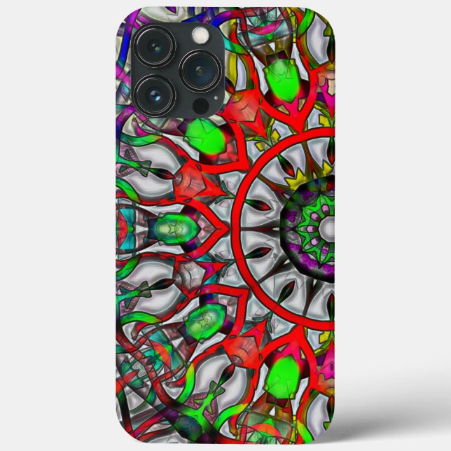 Abnormal red green colourful kaleidoscope mandala  Case-Mate iPhone case (Back)