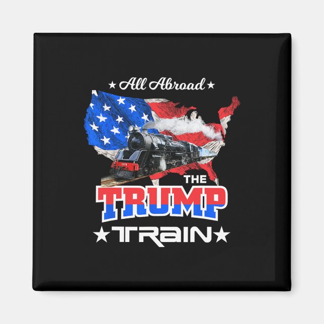 Aboard The Trump Train 2022 American Flag  Magnet (Front)