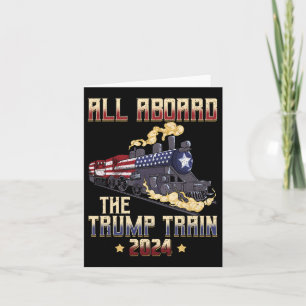 Aboard The Trump Train 2024 American Flag 1 Card