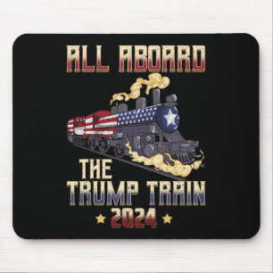 Aboard The Trump Train 2024 American Flag 1 Mouse Pad