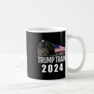 Aboard The Trump Train 2024 American Flag 2  Coffee Mug