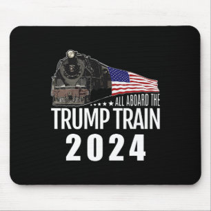 Aboard The Trump Train 2024 American Flag 2 Mouse Pad