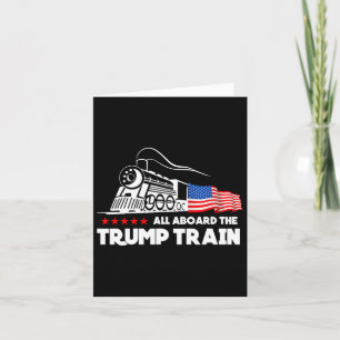 Aboard The Trump Train 2024 American Flag  Card