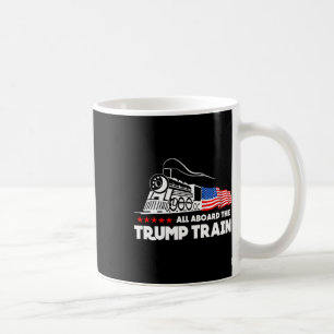 Aboard The Trump Train 2024 American Flag  Coffee Mug