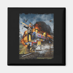 Aboard The Trump Train Funny Donald Trump 2024 Ele Magnet