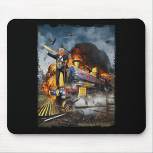 Aboard The Trump Train Funny Donald Trump 2024 Ele Mouse Pad
