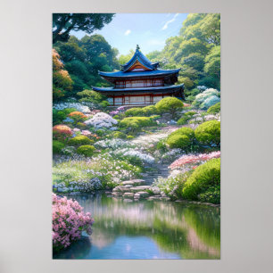 Abode in the Japanese Garden Poster