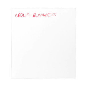 ABOLISH BLANDNESS notepad (red)