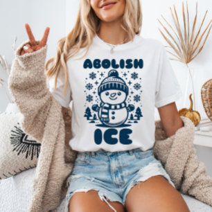 Abolish Ice Anti-Trump Snowman Political T-Shirt