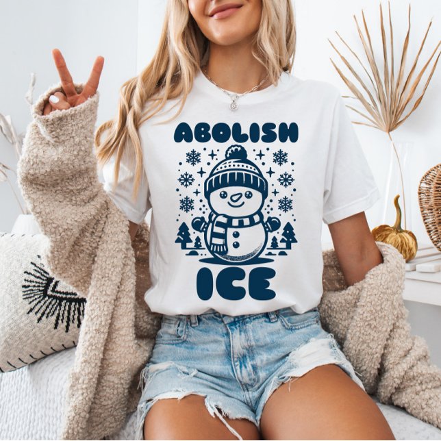 Abolish Ice Anti-Trump Snowman Political T-Shirt (Creator Uploaded)