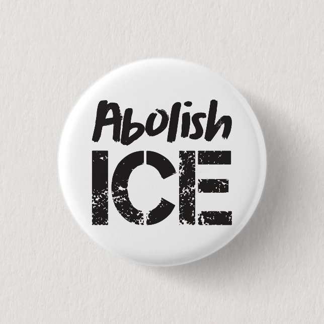 Abolish ICE | Black on White 3 Cm Round Badge (Front)