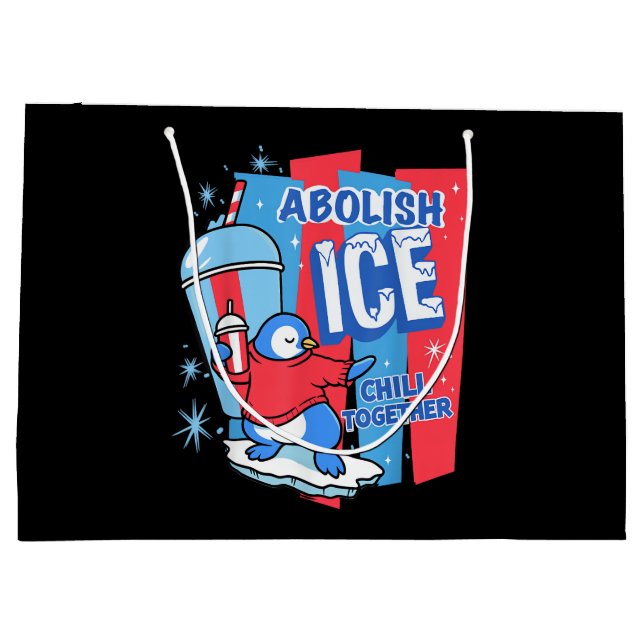 Abolish Ice Large Gift Bag (Back)