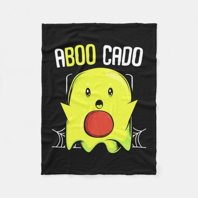 Aboocado Avocado Halloween Fleece Blanket (Front)