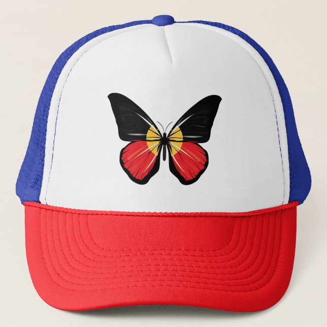 Aborigin Butterfly Flag Trucker Hat (Front)