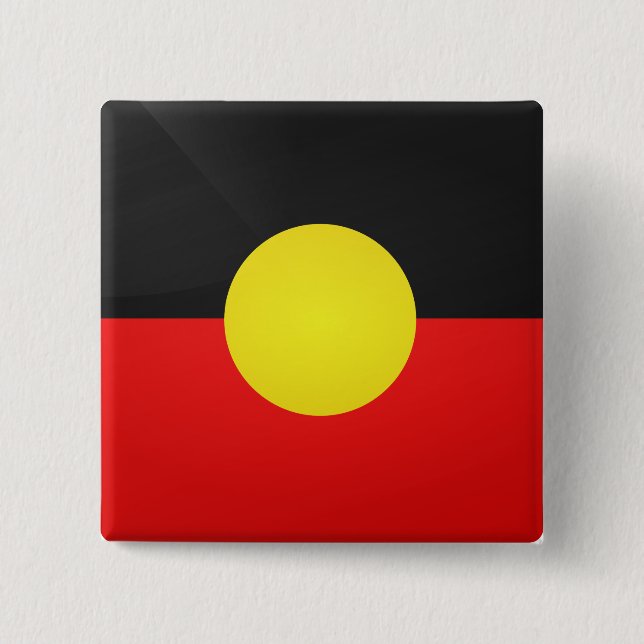Aborigin Glossy Square Flag 15 Cm Square Badge (Front)
