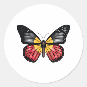 Aborigin Monarque Butterfly Flag Classic Round Sticker