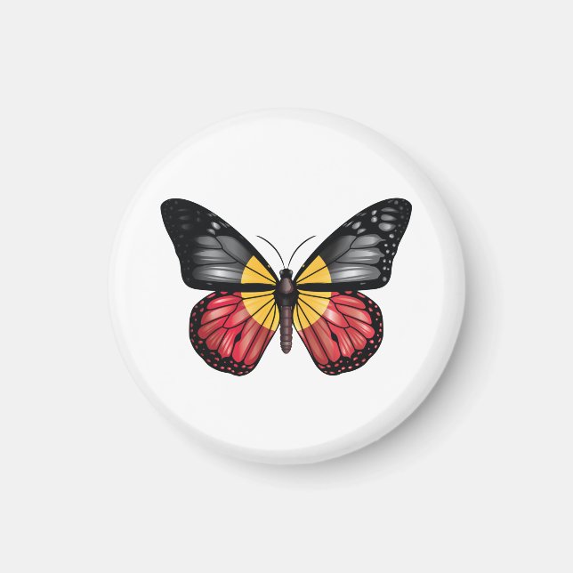 Aborigin Monarque Butterfly Flag Magnet (Front)