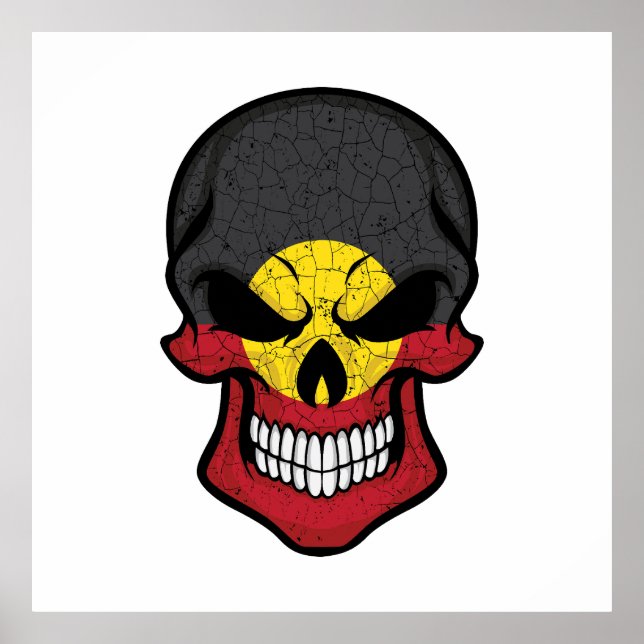 Aborigin Smiling Skull Flag Poster (Front)
