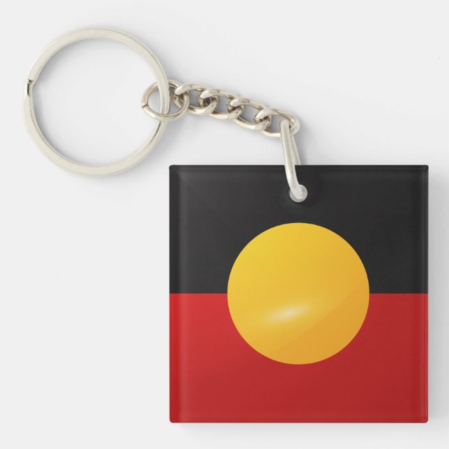Aborigin square glossy flag key ring (Front)
