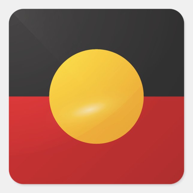 Aborigin square glossy flag square sticker (Front)