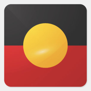 Aborigin square glossy flag sticker