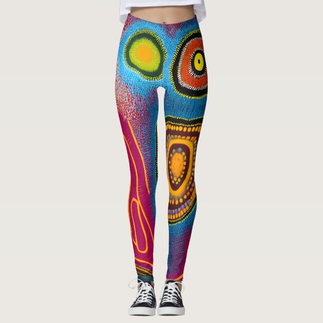 Aboriginal Abstract Art Vol 01 Leggings (Front)