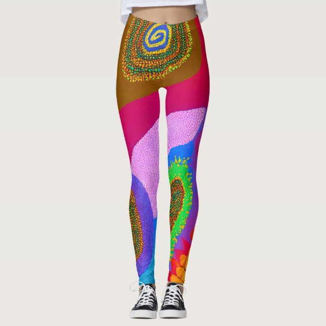 Aboriginal Abstract Art Vol 05 Leggings (Front)