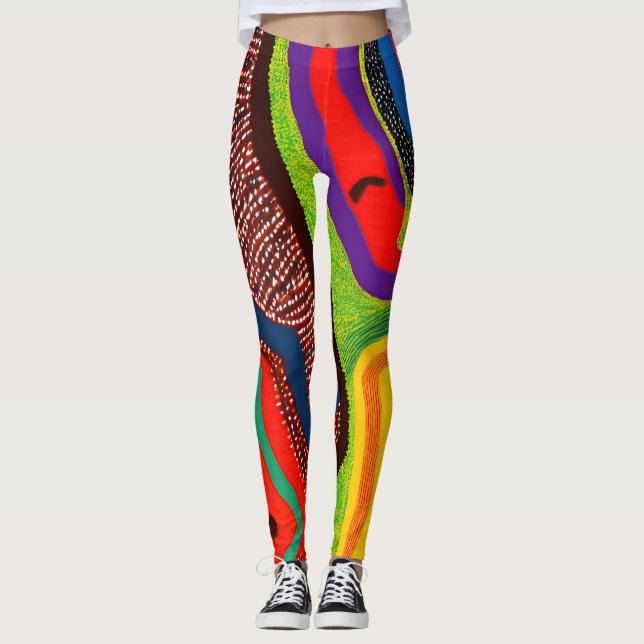 Aboriginal Abstract Art Vol 06 Leggings (Front)