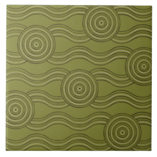 Aboriginal art bush ceramic tile