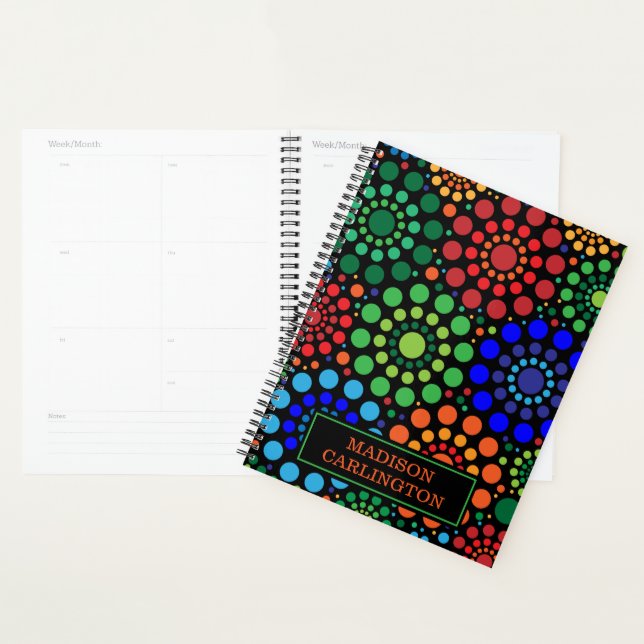 Aboriginal art circles monogram name planner (Display)