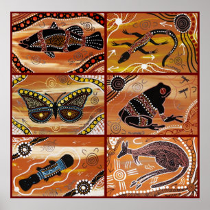 Aboriginal Art Collage Poster