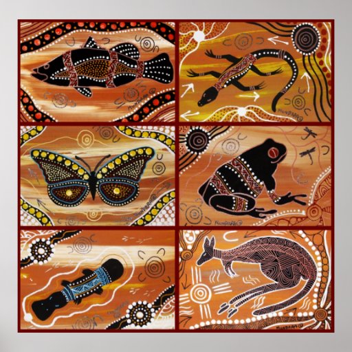 Aboriginal Art Collage Poster | Zazzle