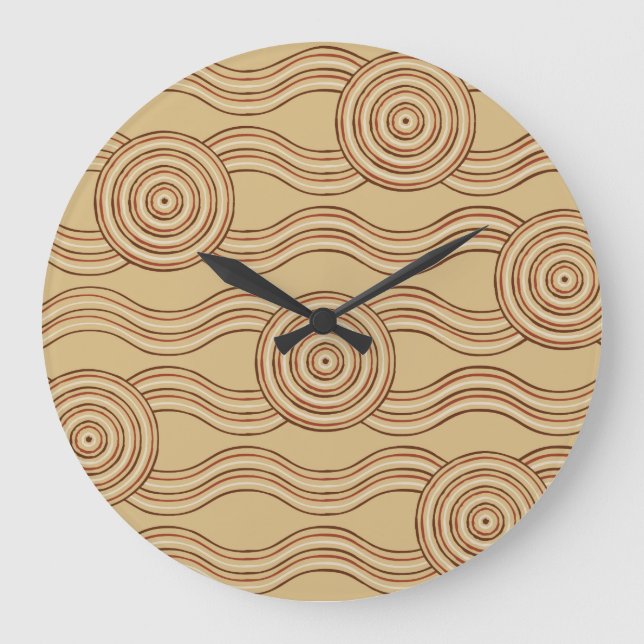 Aboriginal art earth large clock (Front)