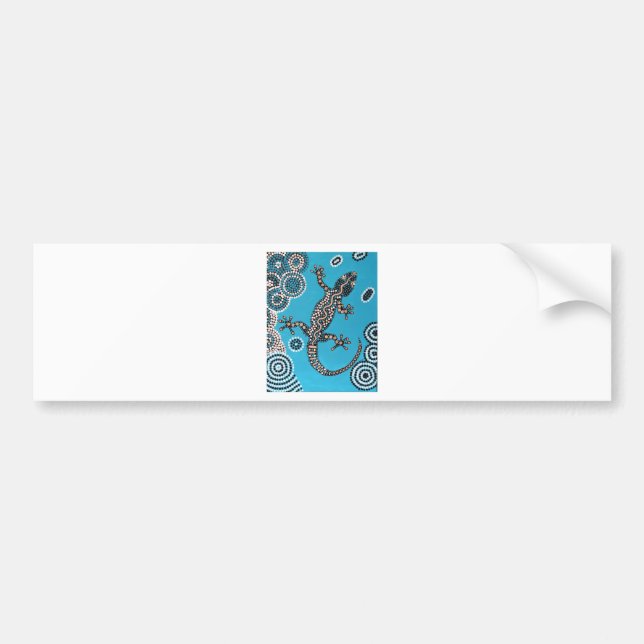 Aboriginal Art, Gecko, Point Painting, Dot Paintin Bumper Sticker (Front)