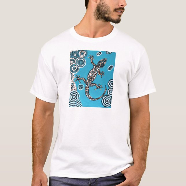 Aboriginal Art, Gecko, Point Painting, Dot Paintin T-Shirt (Front)