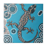 Aboriginal Art, Gecko, Point Painting, Dot Paintin Tile<br><div class="desc">Aboriginal Art Painting,  Gecko in the water,  Dot Painting according to the indigenous people of Australia.</div>