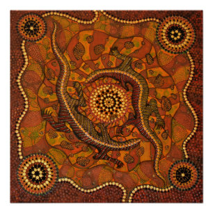 Aboriginal Art - Goanna Dreaming Poster