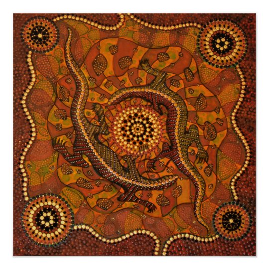 Aboriginal Art - Goanna Dreaming Poster | Zazzle.com.au